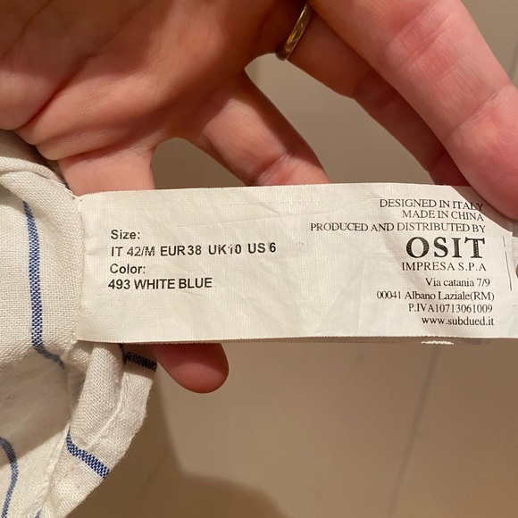 White and Blue Collared Shirt from Subdued (Amsterdam Boutique), size SMALL. - Picture 6 of 6